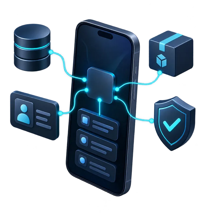 Datos de la empresa conectados de forma segura desde un celular
